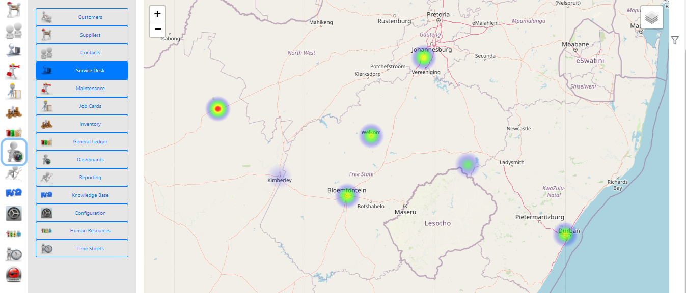 Service Desk Dashboard Heat Map - PFIM Business WIKI